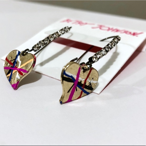 Betsey Johnson Jewelry - Betsey Johnson Heart Earrings